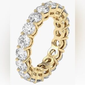 Gorgeous Neiman Marcus 18KT Gold Vermeil White Topaz Thick Band Ring size 8